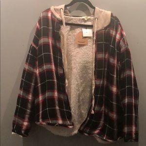 Hooded plaid jacket